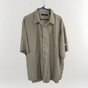 Bachrach Mens XXL Tan/Oatmeal Short Sleeve Button Down Shirt